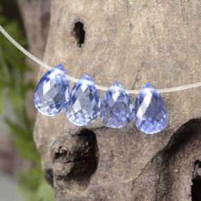 2.23캐럿 천연 바이올렛 블루 사파이어 보석, 브리올레트, 4.7×3.5 mm, VVS-VS
