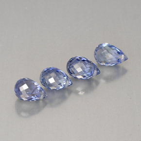 캐럿 천연 바이올렛 블루 사파이어 보석, 브리올레트, 5.2×3.4 mm, VS