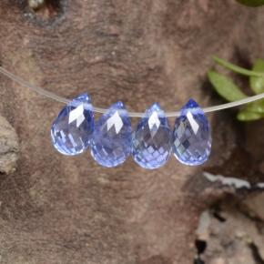 2.18캐럿 천연 바이올렛 블루 사파이어 보석, 브리올레트, 5.3×3.4 mm, VVS-VS