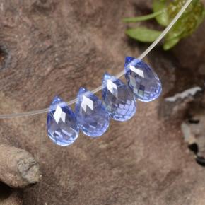 2.18캐럿 천연 바이올렛 블루 사파이어 보석, 브리올레트, 5.3×3.4 mm, VVS-VS