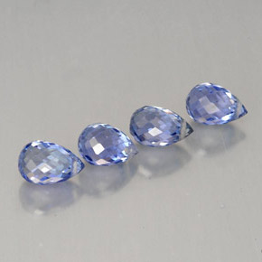 캐럿 천연 바이올렛 블루 사파이어 보석, 브리올레트, 5.1×3.5 mm, VVS-VS