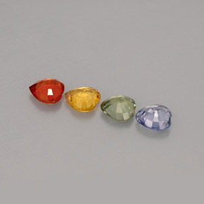 캐럿 천연 멀티컬러 사파이어 보석, 하트 모양, 3.9×3.8 mm, VS