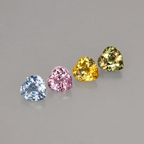 캐럿 천연 멀티컬러 사파이어 보석, 하트 모양, 4.1×4.1 mm, VVS-VS
