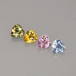 캐럿 천연 멀티컬러 사파이어 보석, 하트 모양, 4.1×4.1 mm, VVS-VS