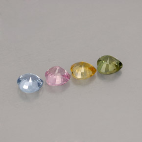 캐럿 천연 멀티컬러 사파이어 보석, 하트 모양, 4.1×4.1 mm, VVS-VS