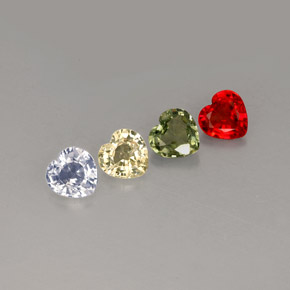 캐럿 천연 멀티컬러 사파이어 보석, 하트 모양, 4×3.9 mm, VVS-VS