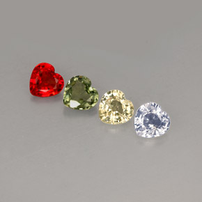 캐럿 천연 멀티컬러 사파이어 보석, 하트 모양, 4×3.9 mm, VVS-VS