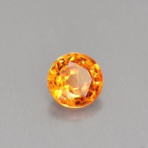0.54캐럿 천연 만다린 오렌지 사파이어, 라운드 컷, 4.71 mm, VS