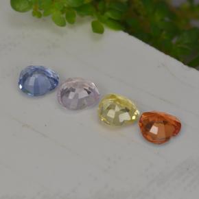 1.12캐럿 천연 멀티컬러 사파이어 보석, 하트 모양, 3.9×3.8 mm, VS