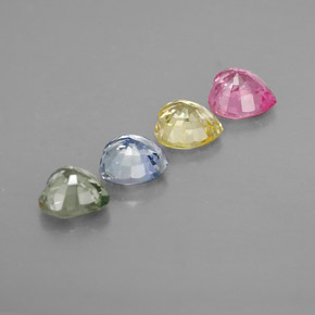 캐럿 천연 멀티컬러 사파이어 보석, 하트 모양, 4.1×4.1 mm, VS