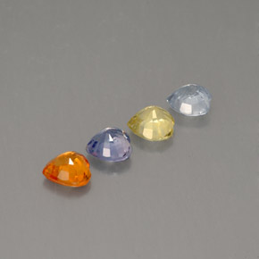 캐럿 천연 멀티컬러 사파이어 보석, 하트 모양, 3.8×3.8 mm, VS