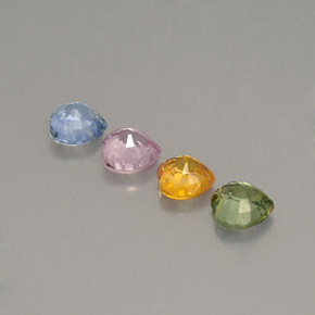 캐럿 천연 멀티컬러 사파이어 보석, 하트 모양, 4.2×4.1 mm, VS