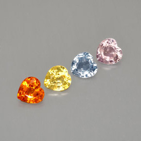 캐럿 천연 멀티컬러 사파이어 보석, 하트 모양, 4×3.9 mm, VS
