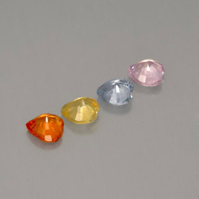 캐럿 천연 멀티컬러 사파이어 보석, 하트 모양, 4×3.9 mm, VS