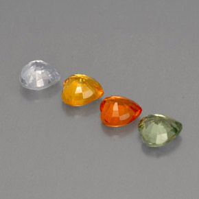 캐럿 천연 멀티컬러 사파이어 보석, 하트 모양, 4.1×4.1 mm, VS
