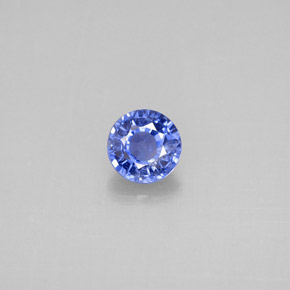 0.62캐럿 천연 콘플라워 블루 사파이어, 라운드 컷, 4.97 mm, VS