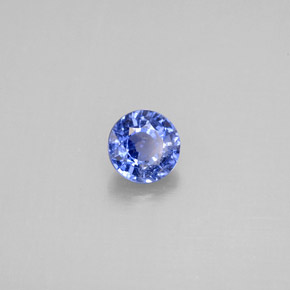 0.62캐럿 천연 콘플라워 블루 사파이어, 라운드 컷, 4.97 mm, VS