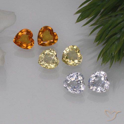 1.60캐럿 천연 멀티컬러 사파이어 보석, 하트 모양, 3.8×3.8 mm, VVS-VS