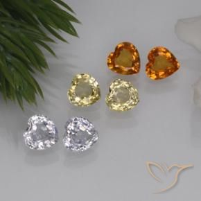 1.60캐럿 천연 멀티컬러 사파이어 보석, 하트 모양, 3.8×3.8 mm, VVS-VS