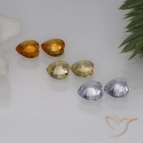 1.60캐럿 천연 멀티컬러 사파이어 보석, 하트 모양, 3.8×3.8 mm, VVS-VS
