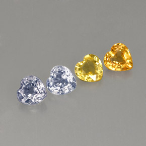 캐럿 천연 멀티컬러 사파이어 보석, 하트 모양, 3.9×3.9 mm, VVS-VS
