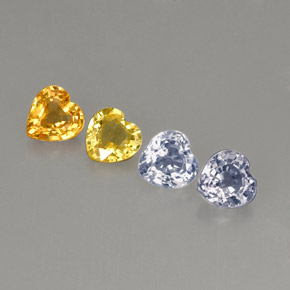 캐럿 천연 멀티컬러 사파이어 보석, 하트 모양, 3.9×3.9 mm, VVS-VS