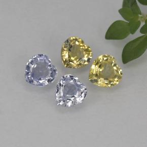 1.20캐럿 천연 멀티컬러 사파이어 보석, 하트 모양, 4.1×4 mm, VVS-VS