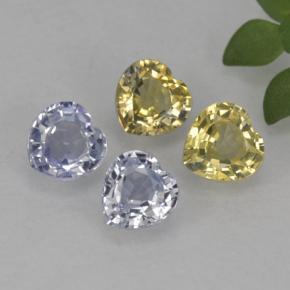 1.20캐럿 천연 멀티컬러 사파이어 보석, 하트 모양, 4.1×4 mm, VVS-VS