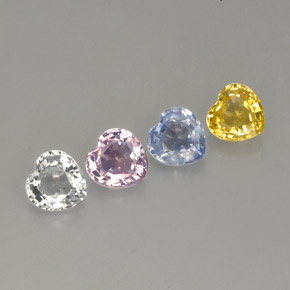 1.42캐럿 천연 멀티컬러 사파이어 보석, 하트 모양, 4.1×4.1 mm, VVS-VS