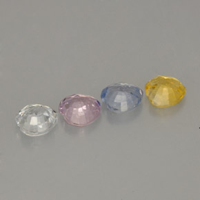 1.42캐럿 천연 멀티컬러 사파이어 보석, 하트 모양, 4.1×4.1 mm, VVS-VS