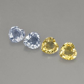 캐럿 천연 멀티컬러 사파이어 보석, 하트 모양, 3.9×3.9 mm, VVS-VS