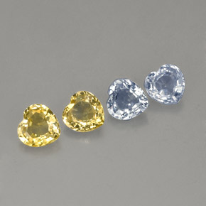 캐럿 천연 멀티컬러 사파이어 보석, 하트 모양, 3.9×3.9 mm, VVS-VS
