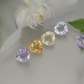 1.37캐럿 천연 멀티컬러 사파이어 보석, 하트 모양, 4.3×4.3 mm, VVS-VS