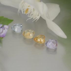 1.37캐럿 천연 멀티컬러 사파이어 보석, 하트 모양, 4.3×4.3 mm, VVS-VS