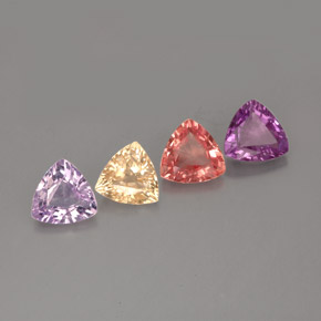 캐럿 천연 멀티컬러 사파이어 보석, 트릴리언, 5.1×5.1 mm, VVS-VS