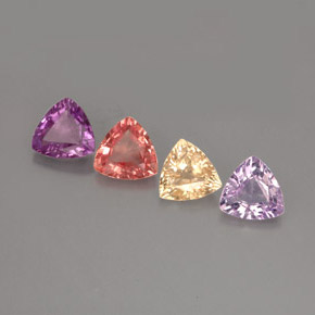 캐럿 천연 멀티컬러 사파이어 보석, 트릴리언, 5.1×5.1 mm, VVS-VS