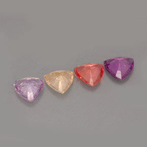 캐럿 천연 멀티컬러 사파이어 보석, 트릴리언, 5.1×5.1 mm, VVS-VS