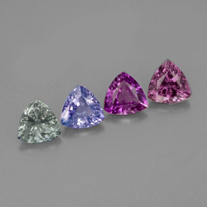 캐럿 천연 멀티컬러 사파이어 보석, 트릴리언, 5.1×5.1 mm, VVS-VS