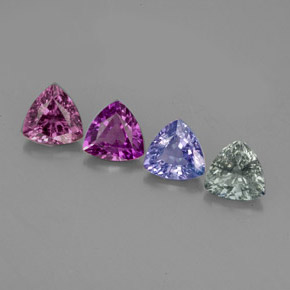 캐럿 천연 멀티컬러 사파이어 보석, 트릴리언, 5.1×5.1 mm, VVS-VS