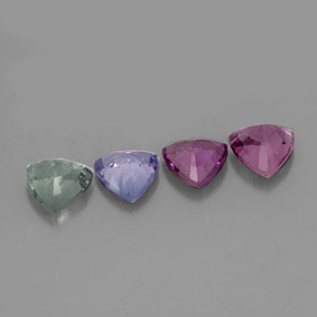 캐럿 천연 멀티컬러 사파이어 보석, 트릴리언, 5.1×5.1 mm, VVS-VS