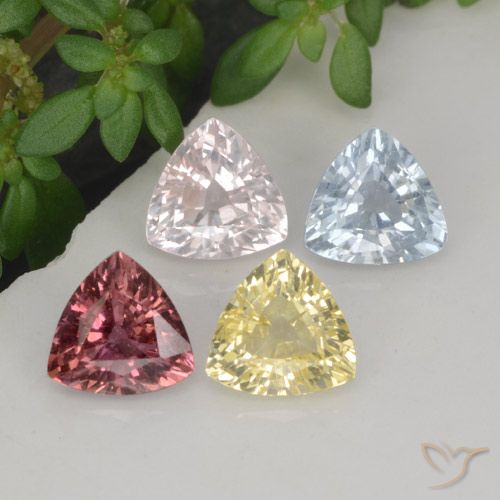 2.20캐럿 천연 멀티컬러 사파이어 보석, 트릴리언, 5.2×5.2 mm, VVS-VS