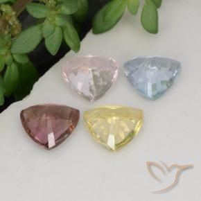 2.20캐럿 천연 멀티컬러 사파이어 보석, 트릴리언, 5.2×5.2 mm, VVS-VS