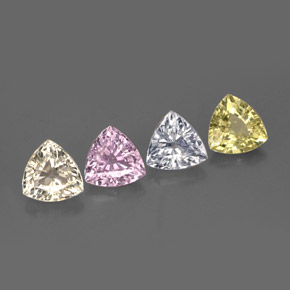 3.01캐럿 천연 멀티컬러 사파이어 보석, 트릴리언, 5.5×5.5 mm, VVS-VS