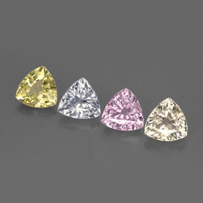 3.01캐럿 천연 멀티컬러 사파이어 보석, 트릴리언, 5.5×5.5 mm, VVS-VS