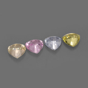 3.01캐럿 천연 멀티컬러 사파이어 보석, 트릴리언, 5.5×5.5 mm, VVS-VS