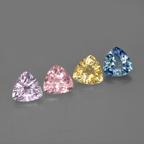 캐럿 천연 멀티컬러 사파이어 보석, 트릴리언, 5×4.9 mm, VVS-VS