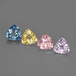 캐럿 천연 멀티컬러 사파이어 보석, 트릴리언, 5×4.9 mm, VVS-VS