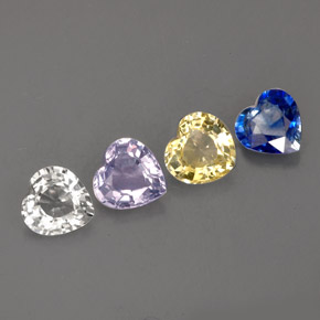 캐럿 천연 멀티컬러 사파이어 보석, 하트 모양, 4.6×4.5 mm, VVS-VS