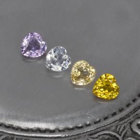 캐럿 천연 멀티컬러 사파이어 보석, 하트 모양, 4×3.9 mm, VVS-VS
