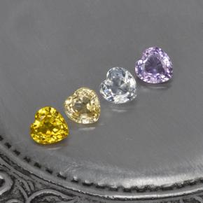 캐럿 천연 멀티컬러 사파이어 보석, 하트 모양, 4×3.9 mm, VVS-VS